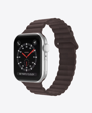 Bracelet Apple Watch en Silicone Boucle Magnétique - Marron