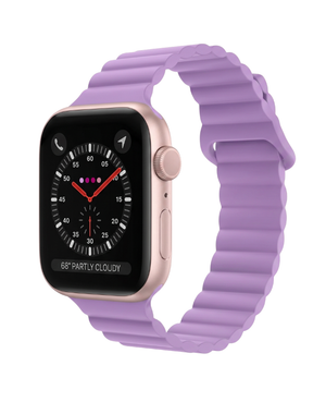 Bracelet Apple Watch en Silicone Boucle Magnétique - Violet