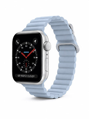 Bracelet Apple Watch en Silicone Boucle Magnétique - Bleu Ciel