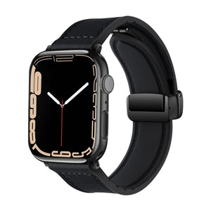 Bracelet cuir boucle en D Apple Watch Ultra (noir)