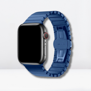 Bracelet Apple Watch en Acier Boucle Double - Bleu