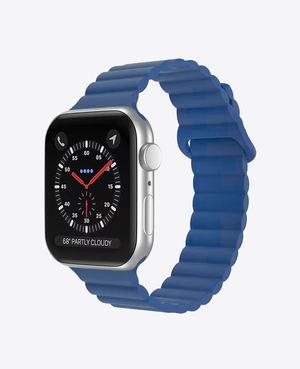Bracelet Apple Watch en Silicone Boucle Magnétique - Bleu