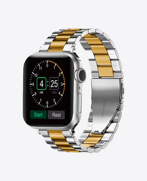 Bracelet Apple Watch en Acier Boucle Simple - Argent / Or