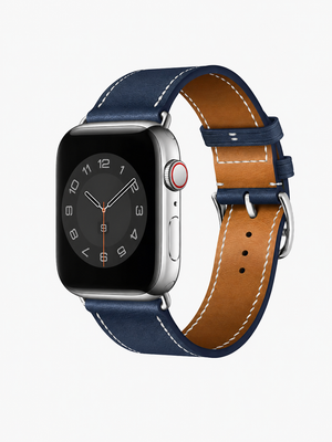 Bracelet Apple Watch Style Cuir – Bleu Marine